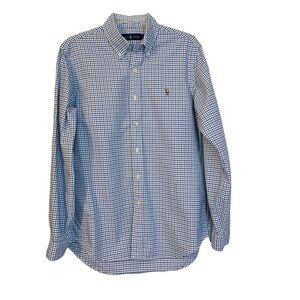 Ralph Lauren Polo Classic Oxford Button-Down Shirt Blue and White Check. Size M
